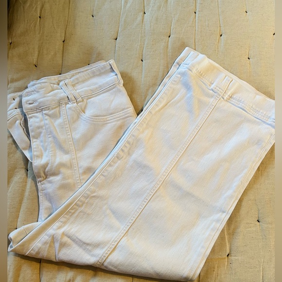 Pilcro by Anthropologie Skipper Seamed High Rise Cropped Wide Leg Jeans Sz 32 - Picture 5 of 6